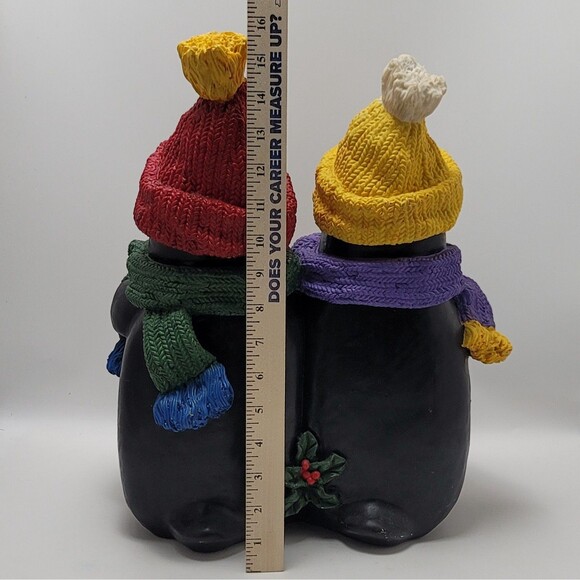 Vintage Christmas Family Penguins Carolers In Winter Hats And Scarves Decor 16" - Picture 8 of 14